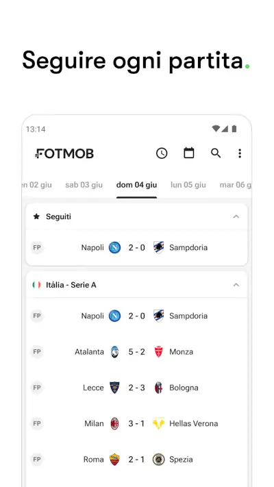 FotMob - Calcio risultati screenshot 1