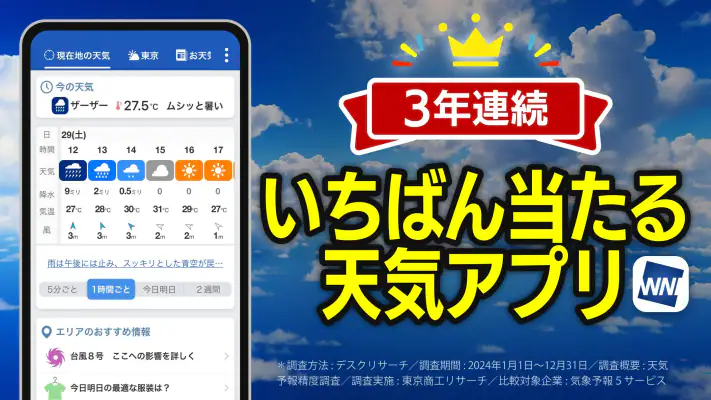 ウェザーニュース 天気・雨雲レーダー・台風の天気予報アプリ screenshot 1