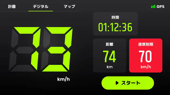スピードメーター: GPS 速度計測アプリ & 距離計 screenshot 1