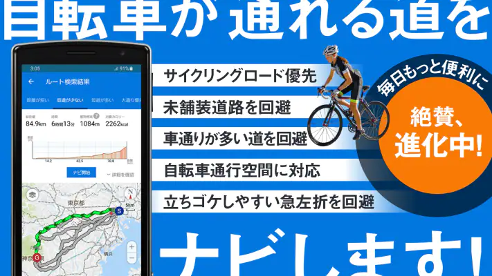自転車NAVITIME -自転車移動/サイクリング/走行距離 screenshot 1