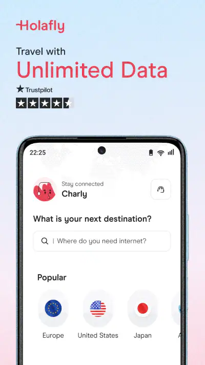 Holafly eSIM: Onbeperkte Data screenshot 1