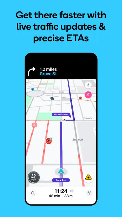 Waze-navigatie en live verkeer screenshot 1