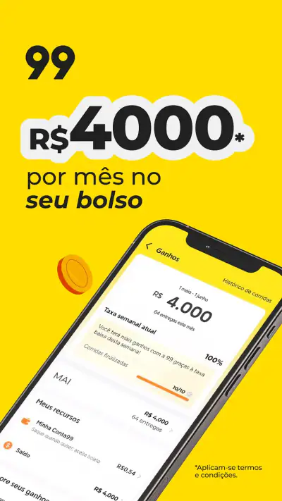 99 Motorista e Entregador screenshot 1