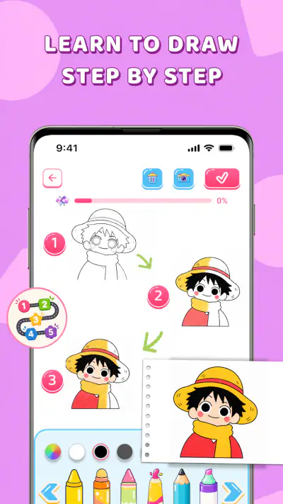 Artoon - Learn to draw & color screenshot 1