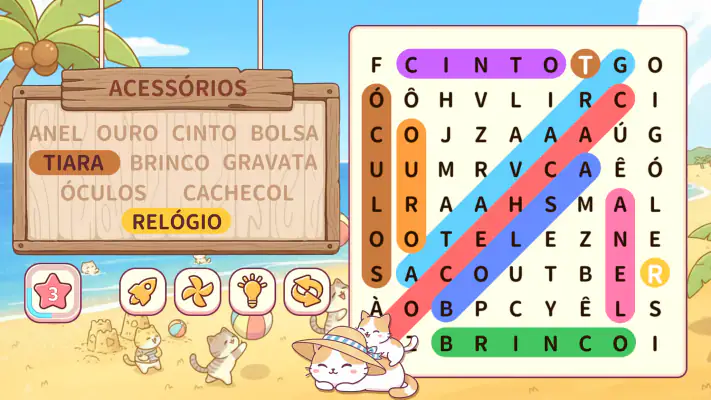 Caça Palavras: Gato Party screenshot 1