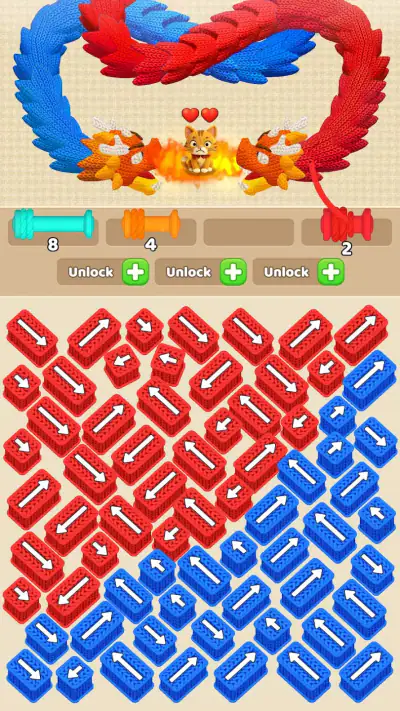 Caos de Lãs - Wool Sort Games screenshot 1