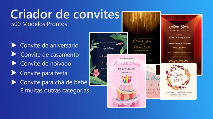 Criar convites personalizados screenshot 1