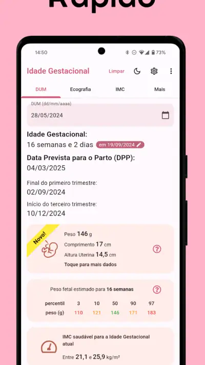 Idade Gestacional (do bebê) screenshot 1