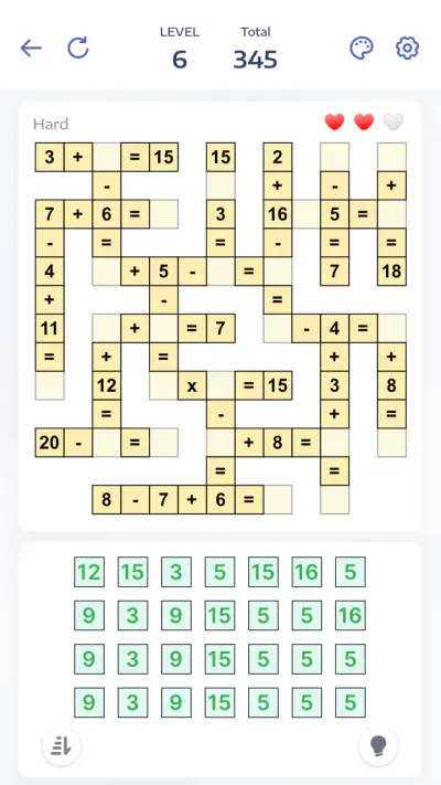 Jogo de Matemática, Crossmath screenshot 1