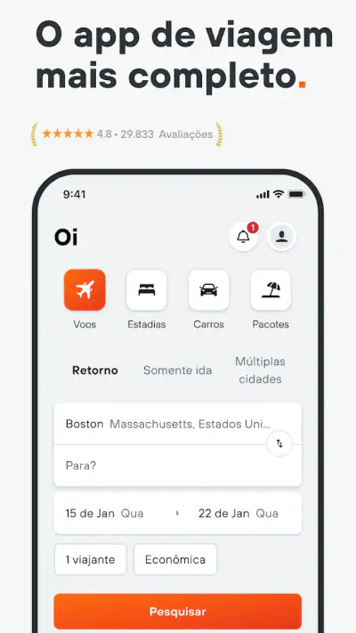 KAYAK: Voos, Hotéis e Carros screenshot 1