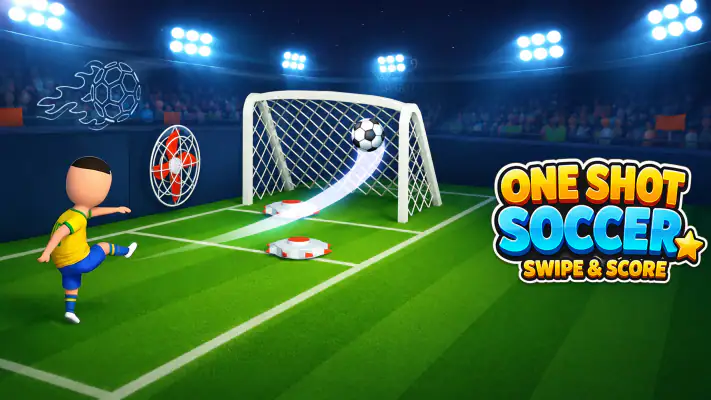 One Shot Soccer: Swipe & Score screenshot 1