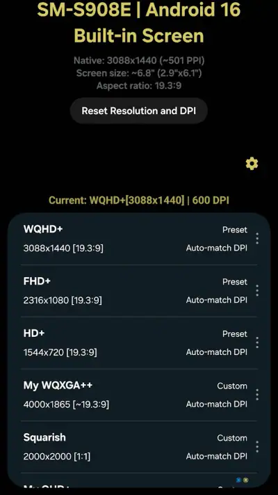 Pixels: Resolution+DPI Changer screenshot 1