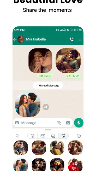 Romantic Stickers WASticker.ly screenshot 1